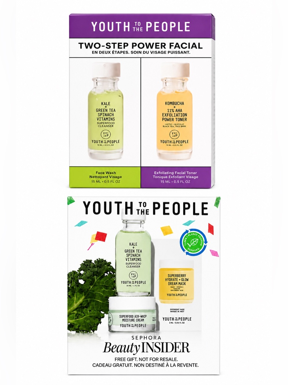 Youth To The People Superfood Skincare Trio OR 2 Step Power Facial • NIB
